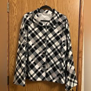 Erin London Button Down Jacket/Blazer XXL casual or‎ dressy black/white/gray